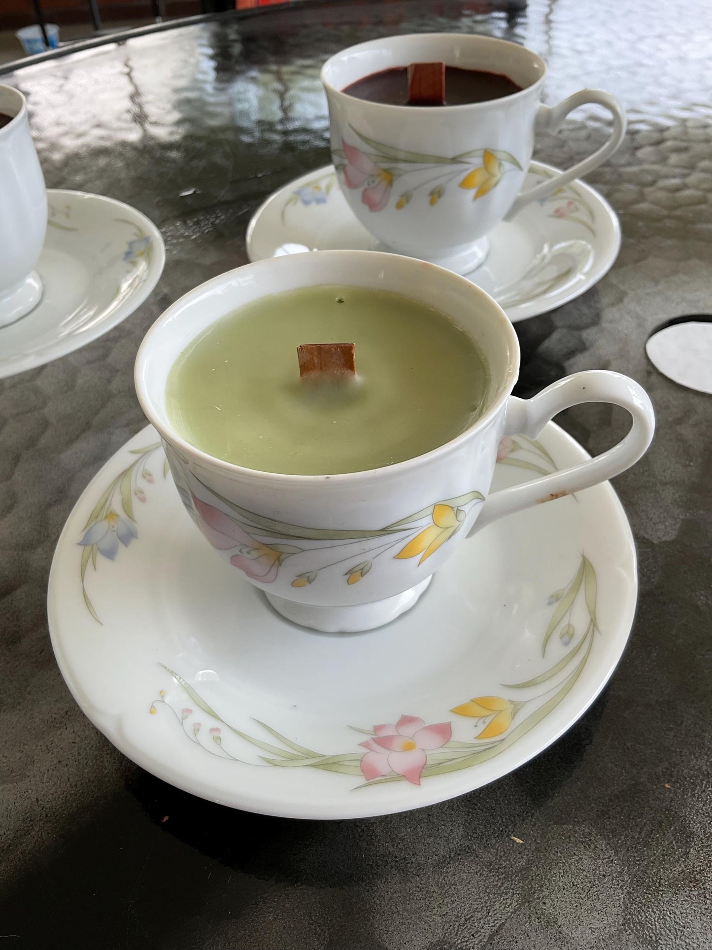 Handmade All Natural 4 oz organic beeswax tea scented tea cup candles
