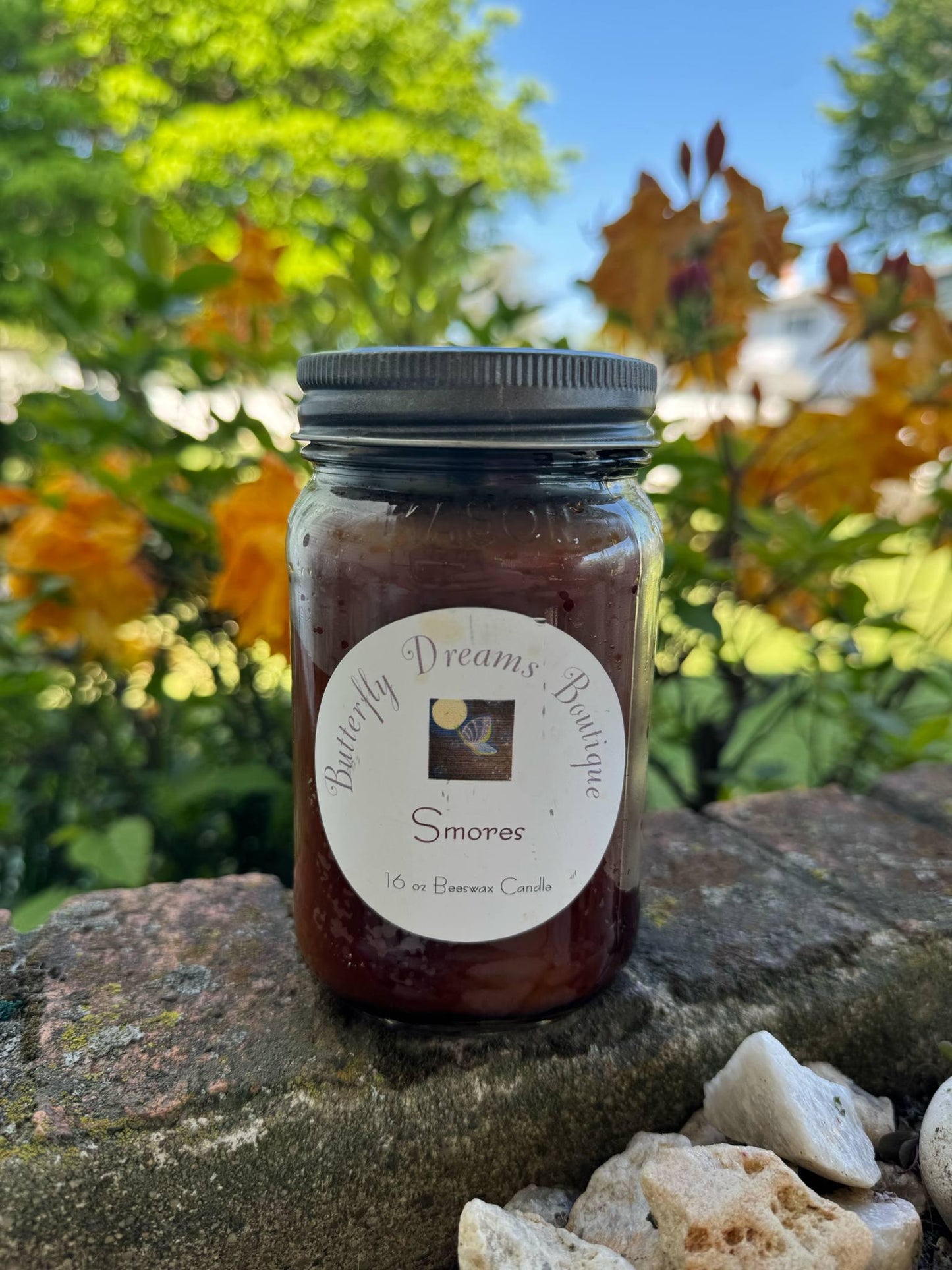 Homemade Yummy Coffee Cafe & Baked Good Scented Beeswax 16 oz Mason Jar Candle