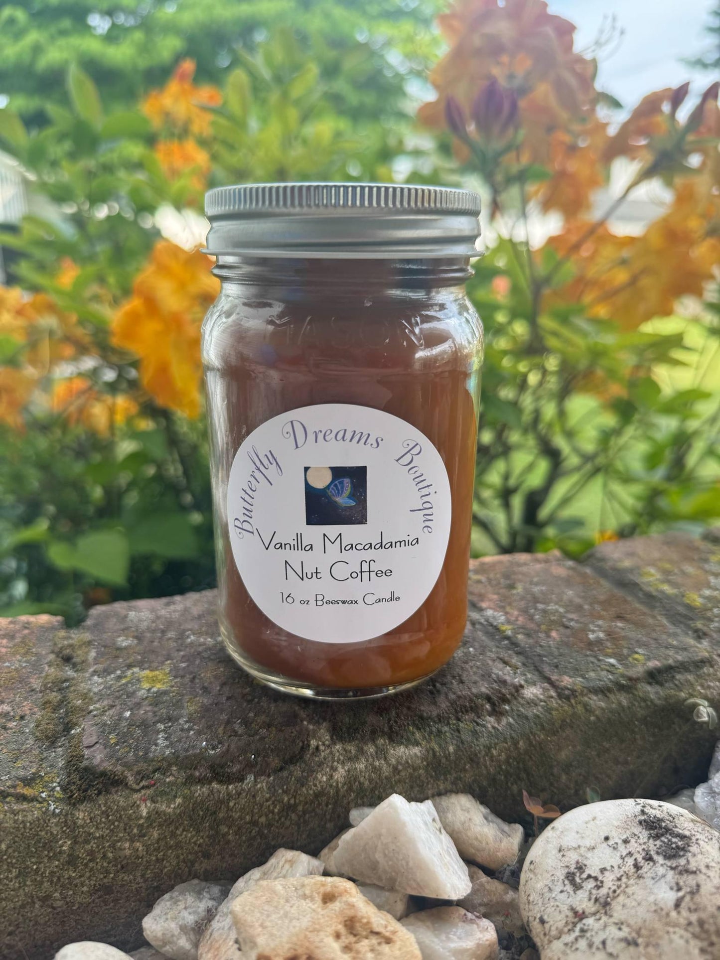 Homemade Yummy Coffee Cafe & Baked Good Scented Beeswax 16 oz Mason Jar Candle