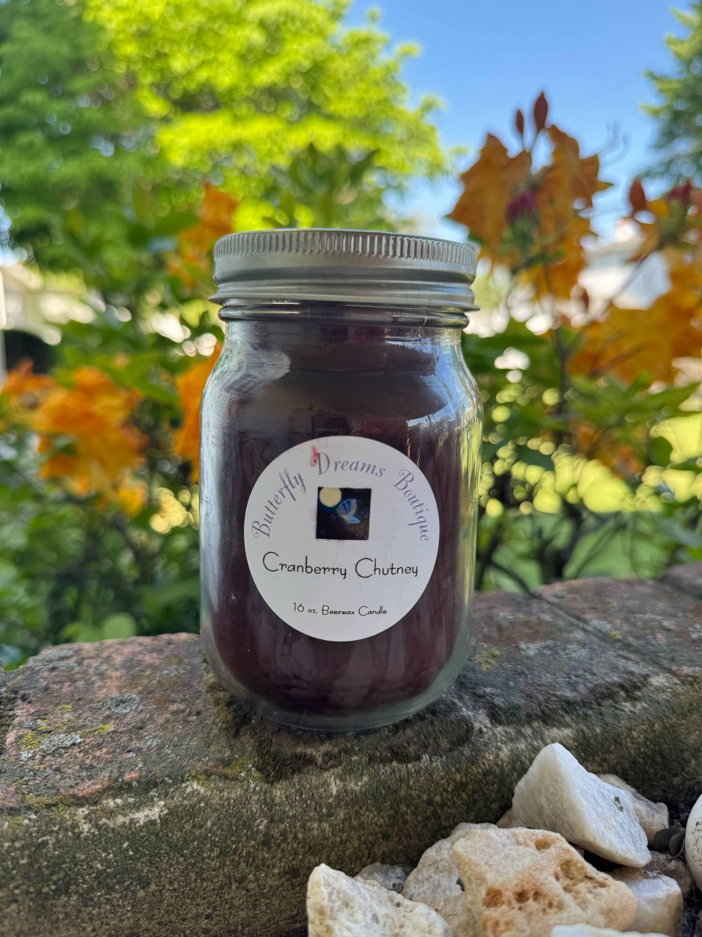 Homemade Fresh Fruit Scented 16 oz Mason jar organic beeswax Candle