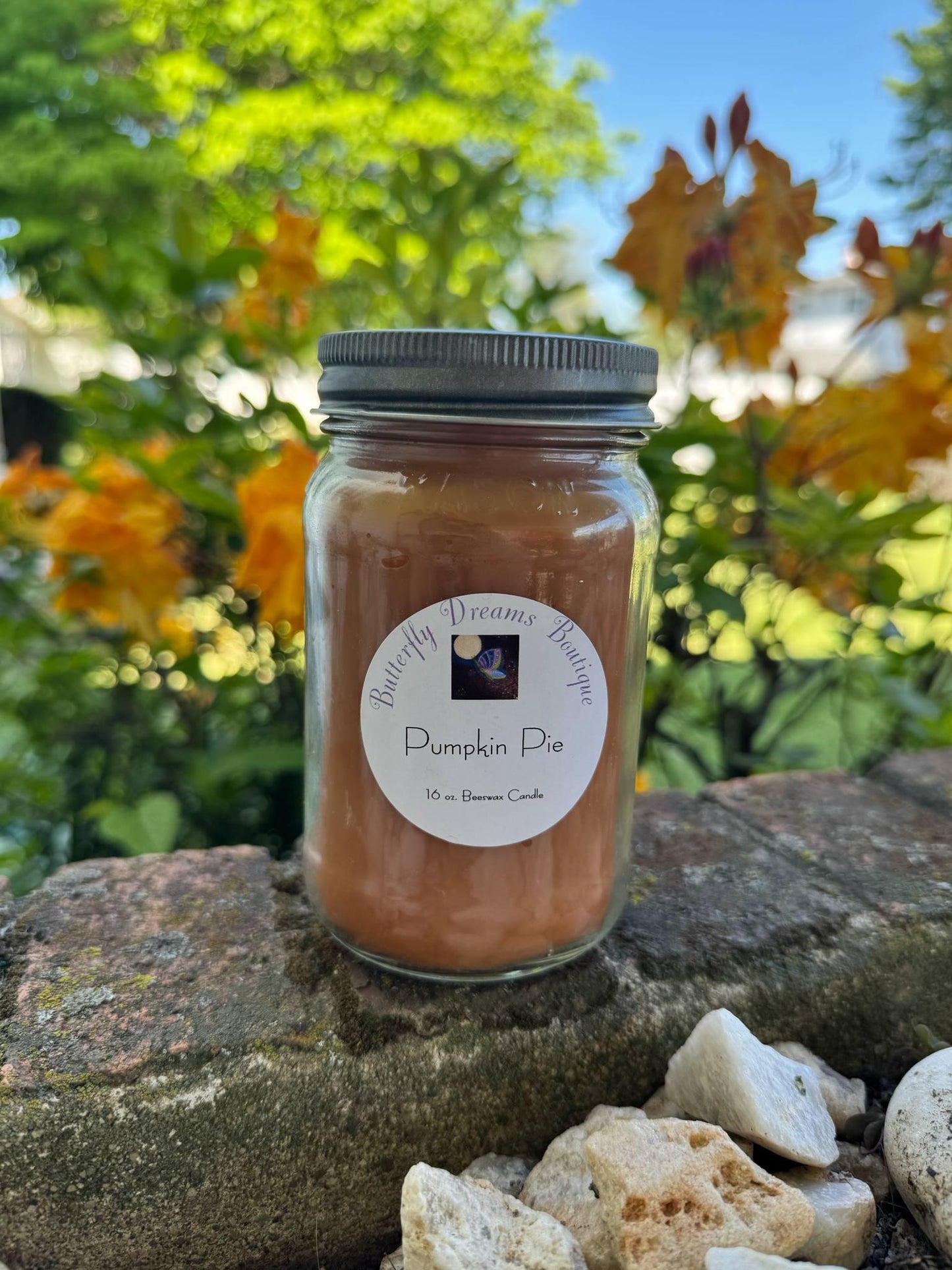 Homemade Yummy Coffee Cafe & Baked Good Scented Beeswax 16 oz Mason Jar Candle
