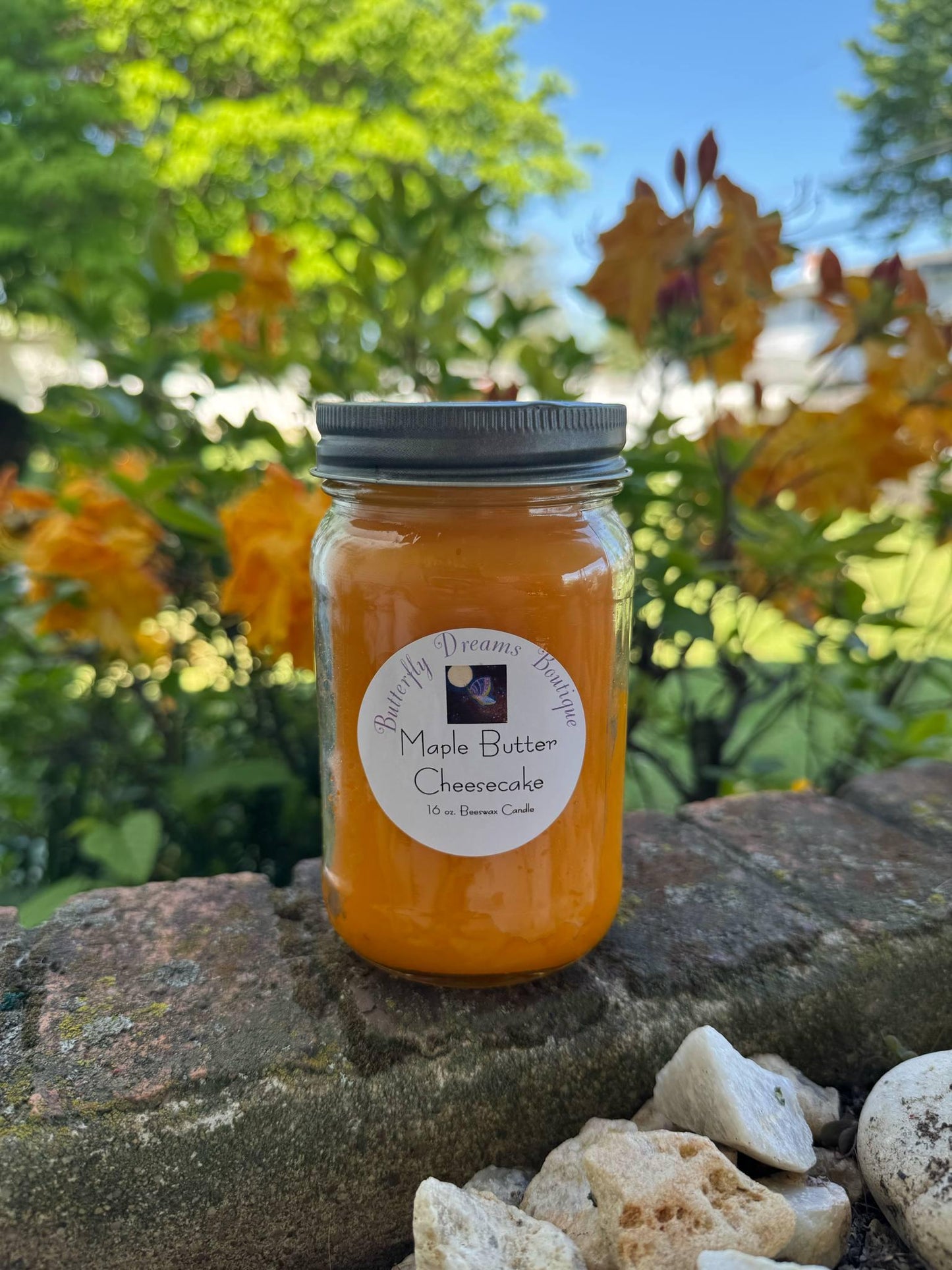 Homemade Yummy Coffee Cafe & Baked Good Scented Beeswax 16 oz Mason Jar Candle