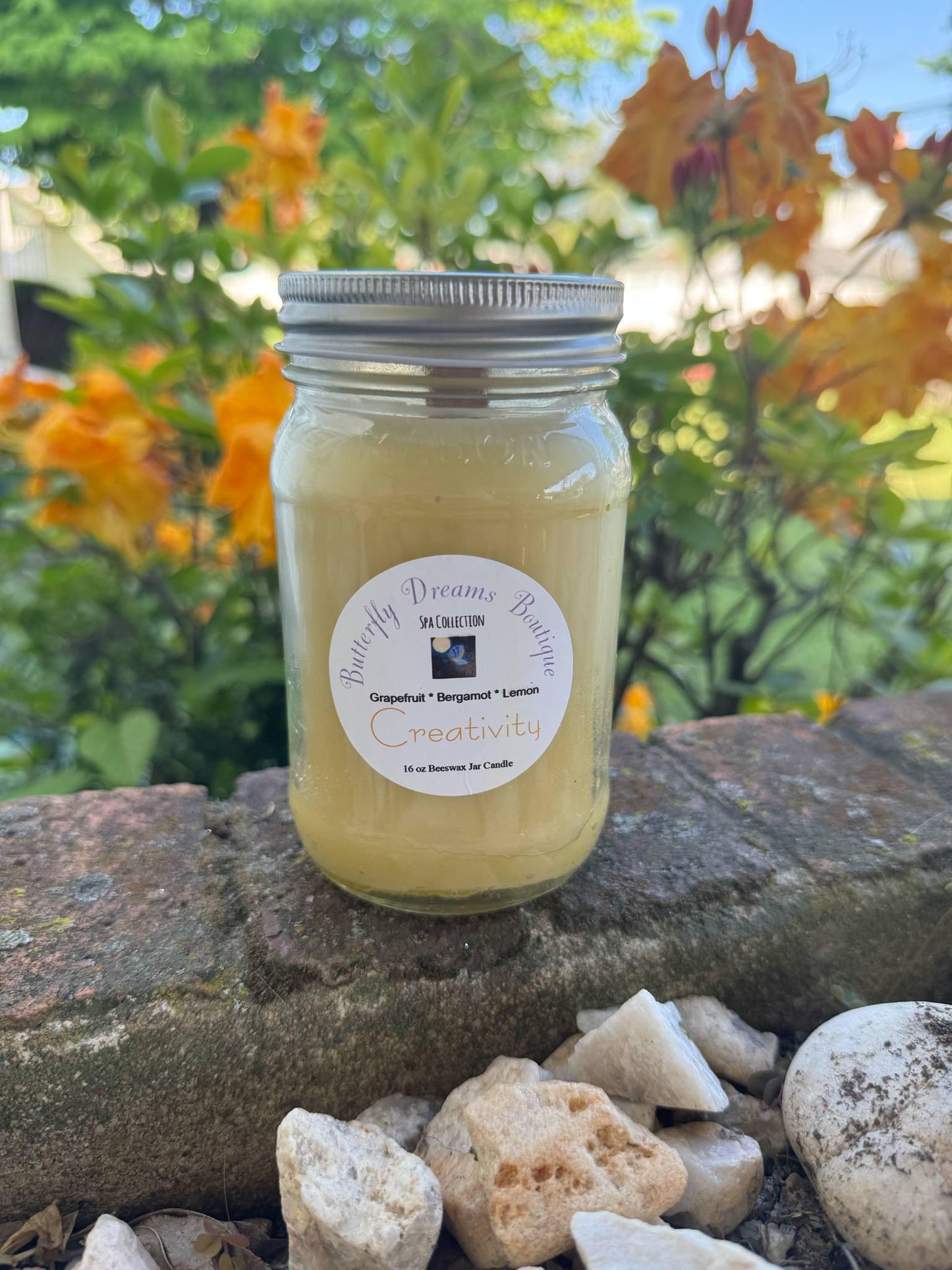 All Natural Relaxing Spa scented 16 oz Beeswax Jar Candle