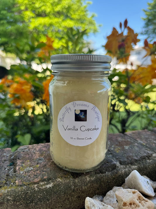 Homemade Yummy Coffee Cafe & Baked Good Scented Beeswax 16 oz Mason Jar Candle